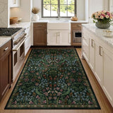 4x6 Washable Area Rug Green Boho Floral for Bedroom Entryway Office Porch