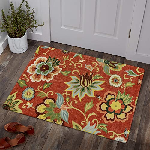 Lahome Red Kitchen Rugs - 2'x3' Small Entryway Rug Washable Kitchen Mat
