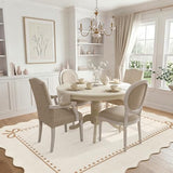 Garvee Scalloped Bow Rug for Living Room Washable Solid Beige 6x9 Area Rugs