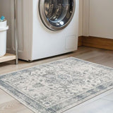 2x3 Blue Washable Entryway Rug,Small Door Mat for Bathroom Kitchen
