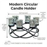 Kitchen Table Centerpiece Decor, Tealight Candle Holder, Silver