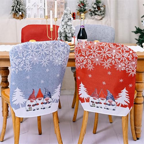 1/4Pcs Christmas Chair Back Covers Set Christmas Dining Chair Covers for Hotel Home Kitchen Christmas Party Decoration
