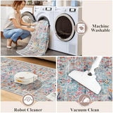 Pauwer Hallway Runner Rug 2'x6' Washable Boho Farmhouse Entryway Kitchen Runner Vintage Non Slip Laundry Room Bathroom Area Rugs Rubber Backed Front Door Foyer Bedroom Floor Mat Carpet Runner, Grey