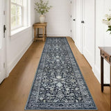 Runner for Hallway 3x14 ft Washable Runner Rug, Midnight Navy