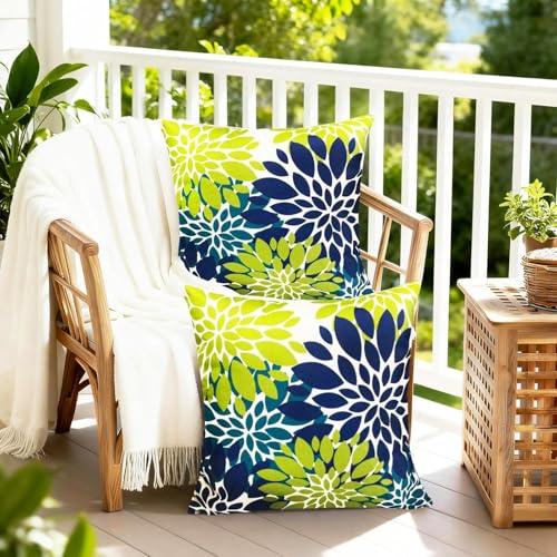 Decorative Throw Pillow Covers Set of 2 Blue Green pillow covers 16x16