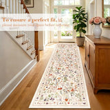 nesrt Fantasy Mushroom Runner Rugs for Hallway 3x10ft Non Slip, Washable Jungle Animal Print Doorway Rug Runner Low Pile, Forest Floor Carpet for Entry Kitchen Laundry Room Decor (Beige)
