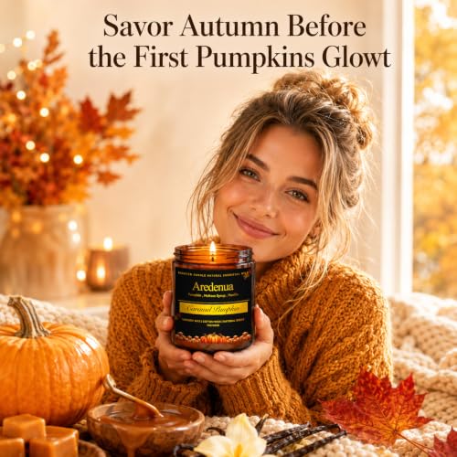 Fall Candles, Caramel Cinnamon Scent, Cozy Autumn Season Gifts for Fall