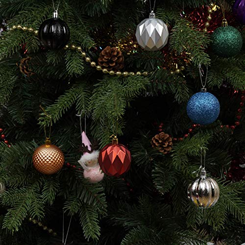 Christmas Ball Ornaments for Christmas Tree - Shatterproof Hanging Decorative Baubles Set for Xmas Tree (60mm/2.36", Dark Green)