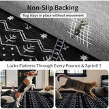 SERISSA Hallway Runner Rug, 2x10 Washable Non-Slip Black and White Runners for Hallways, Soft Low-Pile Boho Geometric Indoor Long Carpet for Kitchen Entryway Laundry Bedroom Bathroom