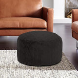 Howard Elliott Collection Tall Pouf Angora Ebony