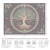 Moon Phase Tree of Life Tapestry Nature Flower Plant Butterfly Tapestries Boho Mandala Spiritual Tapestry Aesthetic Wall Hanging for Home Decor Bedroom Living Room Dorm Decor (35.44" x 47.25", Blue)