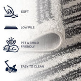 JONATHAN Y Khalil Modern Berber Stripe Cream/Black 3' Round Indoor Area Rug, Contemporary, Bohemian, Easy-Cleaning for Living Room, Bedroom, Kitchen, Pet Friendly, Non-Shedding (MOH207A-3R)