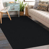 KOZYFLY Washable Entryway Rug 3x5 Ft Area Rugs Cotton Rubber Backed Throw Rugs Indoor Door Mat Kitchen Rugs Braided Floor Carpet for Front Entrance Kitchen Living Room, Black