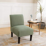 MIFXIN Armless Accent Chair Cover Stretch Jacquard Accent Chair Slipcover for Slipper Chair Without Arms Removable Washable Chair Furniture Protector for Living Room Bedroom Hotel (Cyan, 1 Pack)