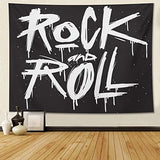 feelacle Rock And Roll Tapestry 60" X 40" Rock`N`Roll Wall Hanging Party Decorations Home Decor For Bedroom Living Room Dorm (150 X 100cm)