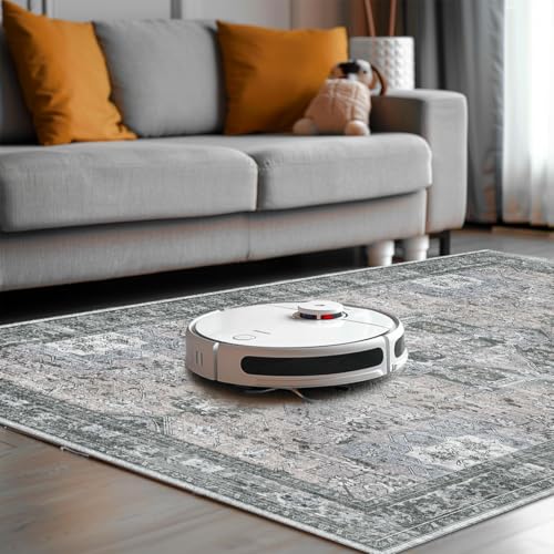 Muddy Mat® Blue Bell 2x3 Washable Area Rugs for Living Room, Bedroom & Dining Room – Modern Soft Low Pile Non Slip Carpet – Pet Friendly Waterproof Foldable Rugs for Home