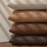 MIULEE Textured Boucle Lumbar Pillow Cover for Bed 14x20 Brown