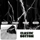 Black Marble Futon Covers Slipcover Full Size Furniture Protector Indoor Armless Sofa Slipcover with Elastic Bottom Soft Home Decor Pet Protection