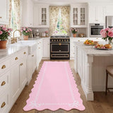 Garvee Scalloped Bow Runner Rug 2x6 Washable Kitchen Runner Rug Non-Slip