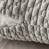 MIULEE Lumbar Decorative Throw Pillow Covers 12x20 Light Grey Corduroy