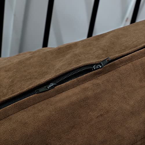 OctoRose Full Size 54x75x8inch 3 Side Zipper Classic Soft Micro Suede Futon Cover/Slipcover/Sofa Day Bed Mattress Cover Couch Protector (Cover ONLY) (Chocolate Brown)