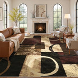 9x12 Washable Modern Abstract Area Rug Non-Slip Living Room Rug