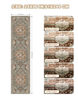 Runner Rug 2x8 Runners for Hallways Washable Rugs, Grey/Brown/Tan