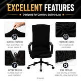Water Resistant Stretch Computer Office Chair Cover with Durable Zipper Universal Washable Removable Spandex Rotating Boss Chair Slipcovers Anti-dust Soft Desk Chair Seat Protector for Dogs Cats Pets