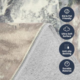 PADOOR Abstract 3'x5' Area Rug, Washable Non-Slip Low Pile, Marble Grey
