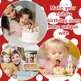 Red Black Digital Birthday Candle Number 2 Red Cartoon Mouse Themed Cake Topper Candle Party Decoration Supplies Birthday Party Cake Decoration (Number 2)