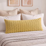 Fancy Homi Decorative Throw Pillow Covers for Bed Couch Bedroom Bench, Soft Lumbar Corduroy Solid Pillow Case, Rustic Farmhouse Boho Room Décor, 54" x 20" (Pack of 1), Mustard Yellow