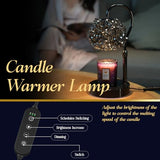 Luxury Candle Warmer Lamp with Timer & Dimmable Brightness, Crystal Gemstone Shade & Premium Base - Adjustable Wax Melt Warmer for Home Decor