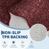 GarveeHome Scalloped Washable Runner Rug 2x8 Non Slip Kitchen Rugs Burgundy