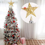 10” Christmas Tree Topper Star Christmas Tree Decoration Indoor Party Home Decoration (Gold)