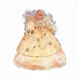 Kurt Adler 10-Light 9-Inch Ivory and Gold Angel Treetop
