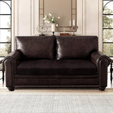 ANARACHON Leather Look Couch Cushion Covers Sofa Seat Slipcovers Sets Couches Furniture Protector for Sectional Armchair Loveseat Pets Kids Stretch Spandex Fabric (1 Cushion Loveseat, Chocolate)