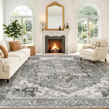 LIVELYGLOW 8x10 Washable Vintage Area Rug, Living Room Carpet