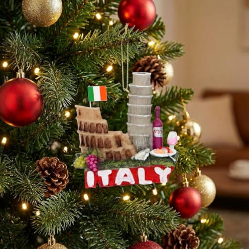 3.25" Glittered International City of Travel Italy Christmas Ornament