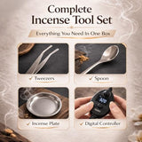 Ceramic Holder Electric Incense Burner Enamel Entwined Lotus Simulate Flames, Classical, Elegant and High-end Hollow Design