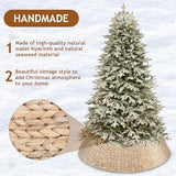 Liliful Christmas Tree Collar Woven Wicker Farmhouse Rustic Tree Skirt Basket Ring for Christmas Decorations (White,42 Inches)