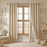 MYSKY HOME Beige Boho Curtains for Living Room 84 Inches Long Blackout Bohemian Curtains 2 Panels Beige Pom Pom Sheer Thermal Insulated Rustic Grommet Privacy Room Darkening Window Drapes 52" x 84"
