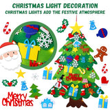 YCoisini Felt Christmas Tree for Toddlers, 3.2ft My First Christmas Tree for Kids, 34 Ornaments Wall Hanging DIY Xmas Decorationse with String Light (Batteries Not Included), Two-Tone Version