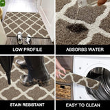 SHACOS Dirt Trapper Runner Rugs 2'x6' Non Slip Washable Hallway Kitchen Runner Rug Long Door Mats Rug Runner Carpet Runners for Garage Laundry Room Entryway, Brown