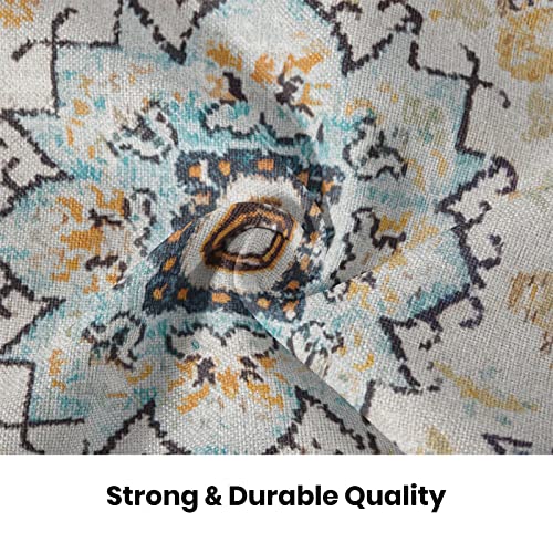 BETGINY Boho Pillow Covers 18x18, Blue and Teal Ethnic Design Outdoor Decorative Throw Pillows for Couch, Carpet Pattern Decor Cushion Cover 2 Pcs Farmhouse Linen Pillowcase for Bed Car Safa