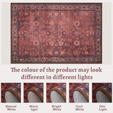 Tangsoo 2.6x10 Long Runner Rug for Hallway Non Slip,Washable Rust Red Rug