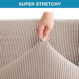Flamingo P Stretch Armless Futon Covers - Full Queen Futon Couch Covers Slipcover - Soft Thick Jacquard Washable Sand