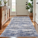 KOZYFLY 4x6 Area Rug Modern Abstract Washable Large Rugs for Entryway Non-Slip Soft Living Room Rug, Print Grey-Blue Throw Rugs Indoor Mat for High-Traffic Door Entrance, Laundry, Nursery, Bedroom