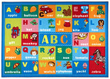 Rugshop Kids Educational Learning Alphabet Symbols Non Skid (Non Slip) Area Rug 3'3" x 4'7" Multi