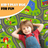 Non-Slip Town City Road Map Playmat for Boys, Perfect for Playroom and Bedroom, Car Track Mat - 4'11" x 3'3"(Rectangular)