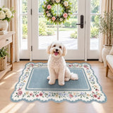 HAOYUNLAI Washable 2x3 Scalloped Floral Entryway Area Rug Low‑Pile Carpet